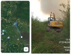 Cegah Penyebaran Api, Polsek Muara Pahu Berkoordinasi PT. Longsum Kebun Tanjung Makmur Buat Sekat Api