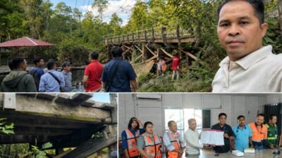 Jembatan Sungai Nabah Rusak, Pemerintah Kampung Empakuq Koordinasikan Perbaikan Bersama Perusahaan