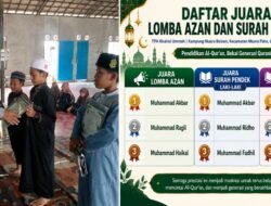 Lomba Azan dan Surah Pendek jadi Upaya Regenerasi Qurani di Muara Beloan