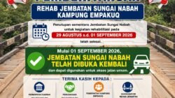 Rehab Jembatan Sungai Nabah Rampung, Kembali Dibuka untuk Umum