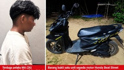 Polisi Tangkap Warga Melak Diduga Curi Motor Parkir Rumah Korban di Ngenyan Asa