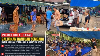 Polisi Datang, Ada Sembako bagi Korban Kebakaran di Kampung Jontai