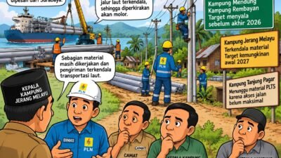 Distribusi Material Terkendala, Listrik Kampung Jerang Melayu Terancam Molor ke 2027, Tiga Kampung Diharapkan Sesuai Target